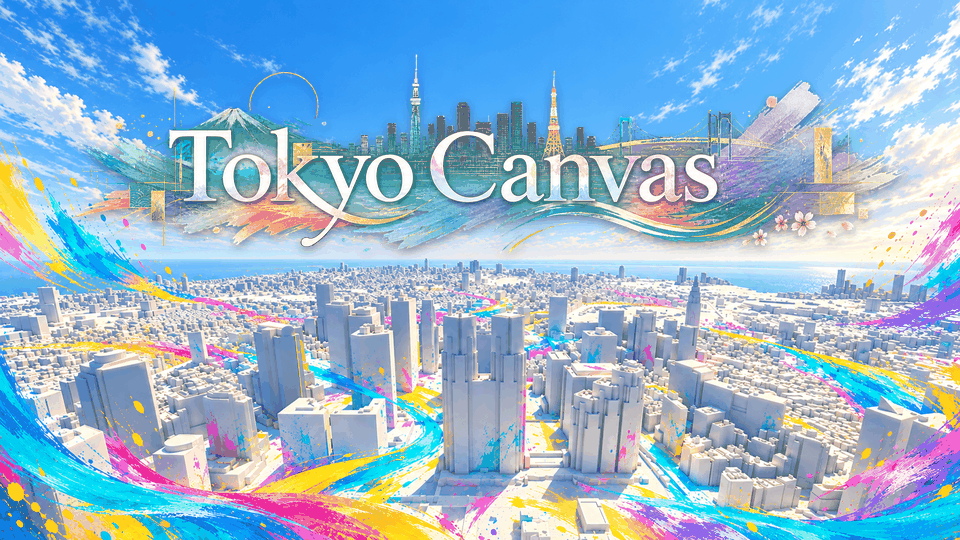 Tokyo Canvas title artwork with color spreading across the city.